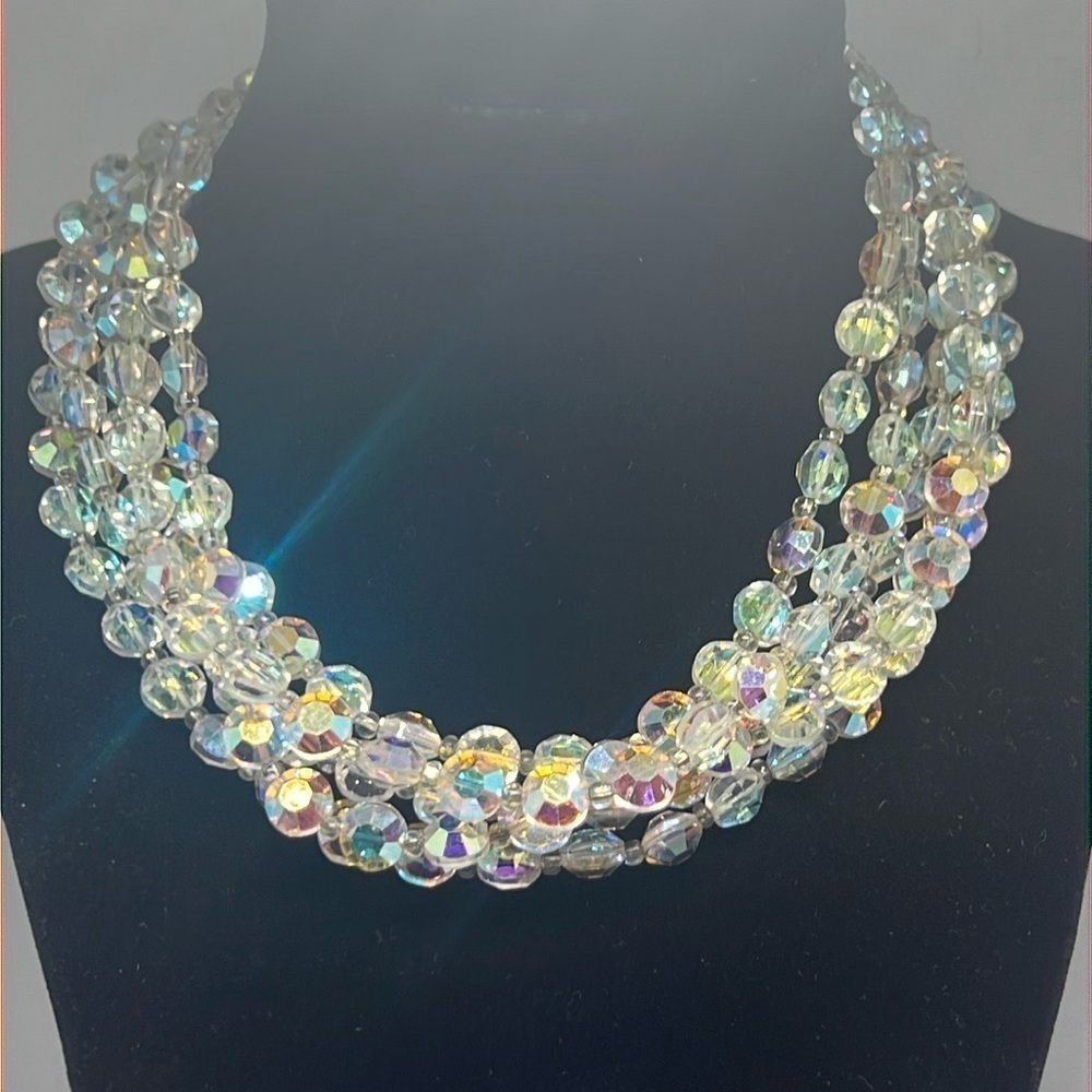 Vintage Rhinestone Choker and Earrings